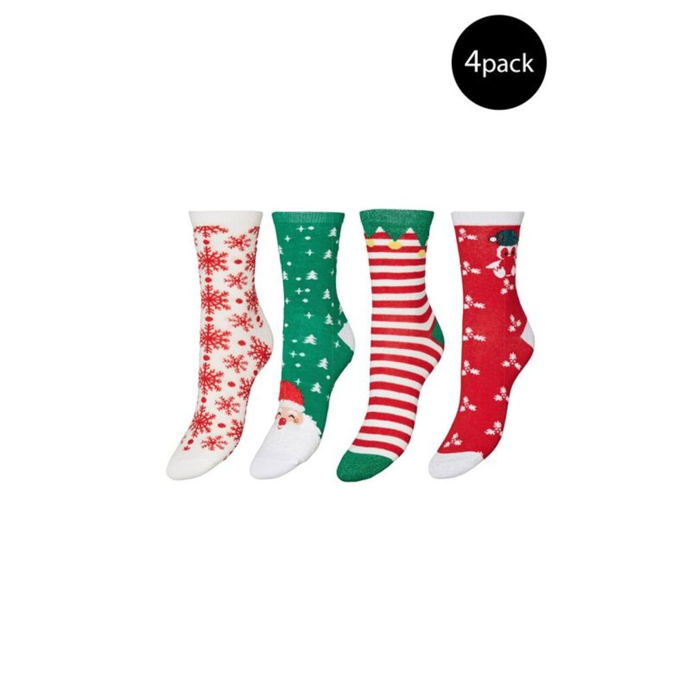 Vero Moda Christmas Socks 4 Pack Set Women Green Underwear